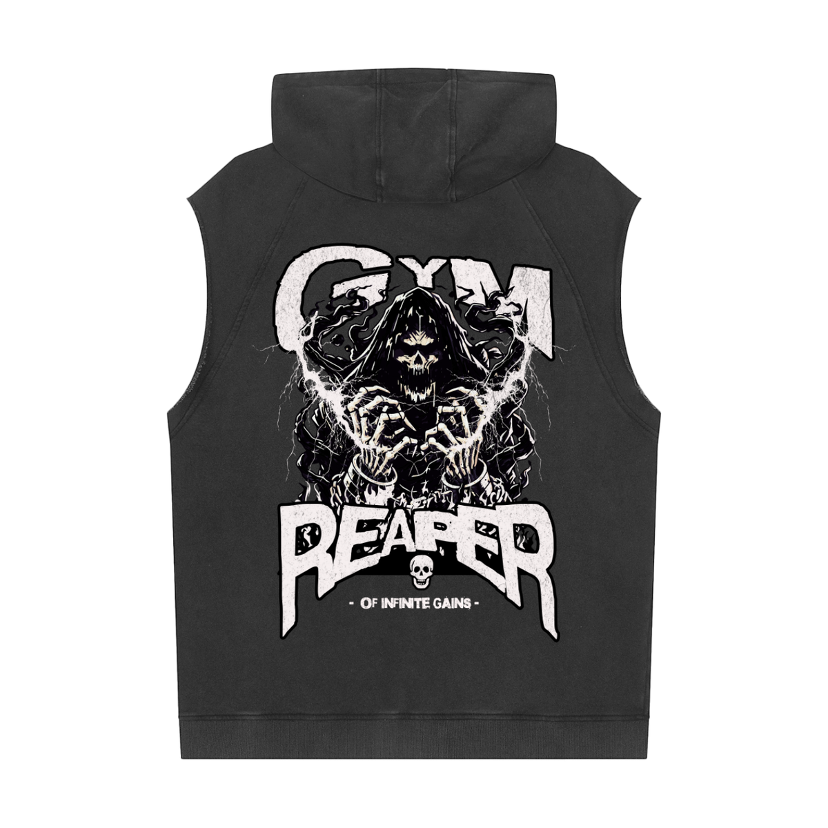 UC- GYM REAPER Men's Snow Washed Sleeveless Hoodie