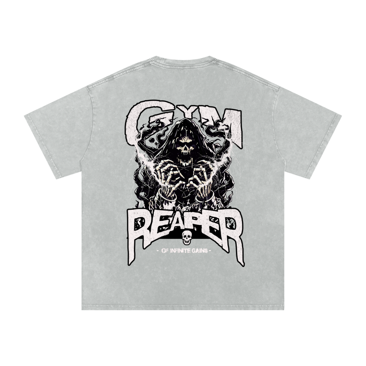 UC GYM REAPER - Mens Acid Wash Oversize T-Shirt