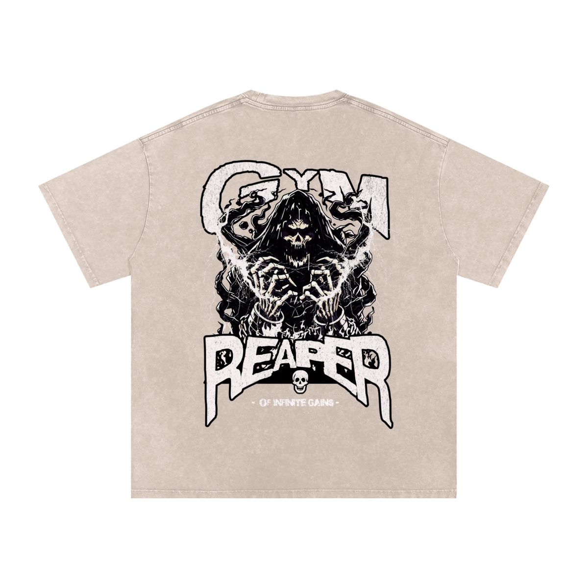 UC GYM REAPER - Mens Acid Wash Oversize T-Shirt