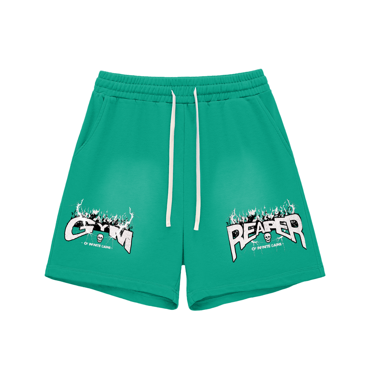 UC- GYM REAPER Men's Sun Fade Raw Edge Cotton Shorts